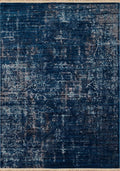 Rugs Extra Large Area Rugs - 94" x 126" x 0.24" Midnight Blue Polyester Oversize Rug HomeRoots