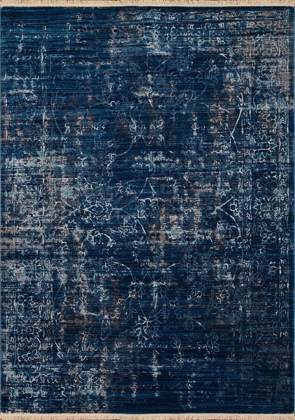 Rugs Extra Large Area Rugs - 94" x 126" x 0.24" Midnight Blue Polyester Oversize Rug HomeRoots