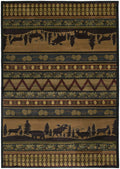 Rugs Extra Large Area Rugs 94" x 126" x 0.45" Lodge Polypropylene Oversize Rug 9774 HomeRoots