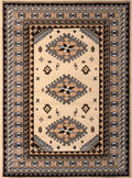 Rugs Fireplace Rugs 63" x 86" x 0.31" Ivory Polypropylene Area Rug 8724 HomeRoots