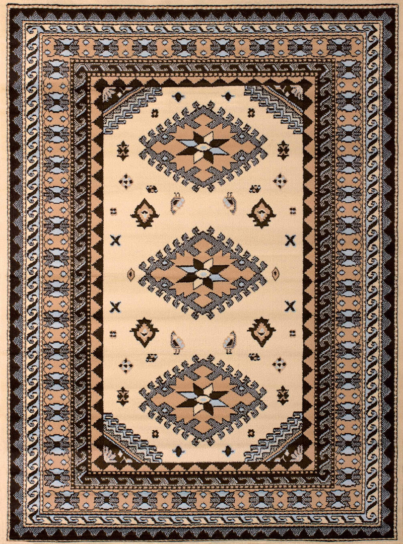 Rugs Fireplace Rugs 63" x 86" x 0.31" Ivory Polypropylene Area Rug 8724 HomeRoots