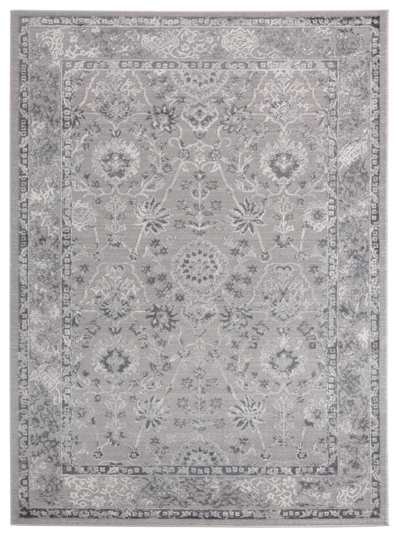 Rugs Floor Rugs 118" x 158" x 0.39" Grey Polyester/Olefin Oversize Rug 7863 HomeRoots