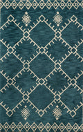 Rugs Floor Rugs - 23" x 36" x 0.79" Denim Blue Polyester Accent Rug HomeRoots