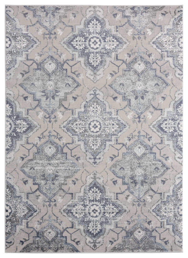 Rugs Floor Rugs 63" x 86" x 0.39" Blue Polyester/Olefin Area Rug 7895 HomeRoots