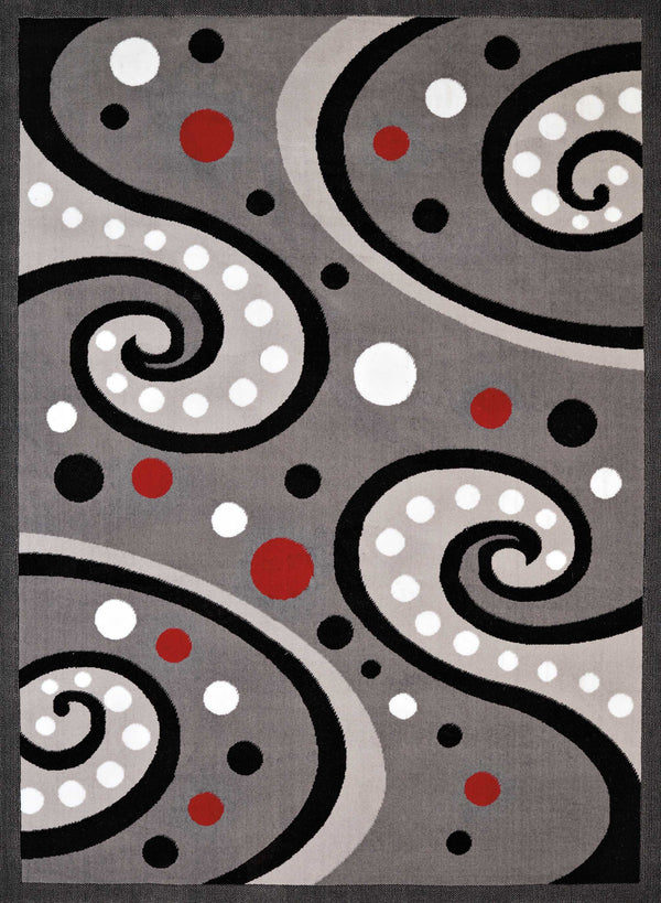 Rugs Floor Rugs 63" x 86" x 0.4" Grey Olefin Area Rug 7655 HomeRoots