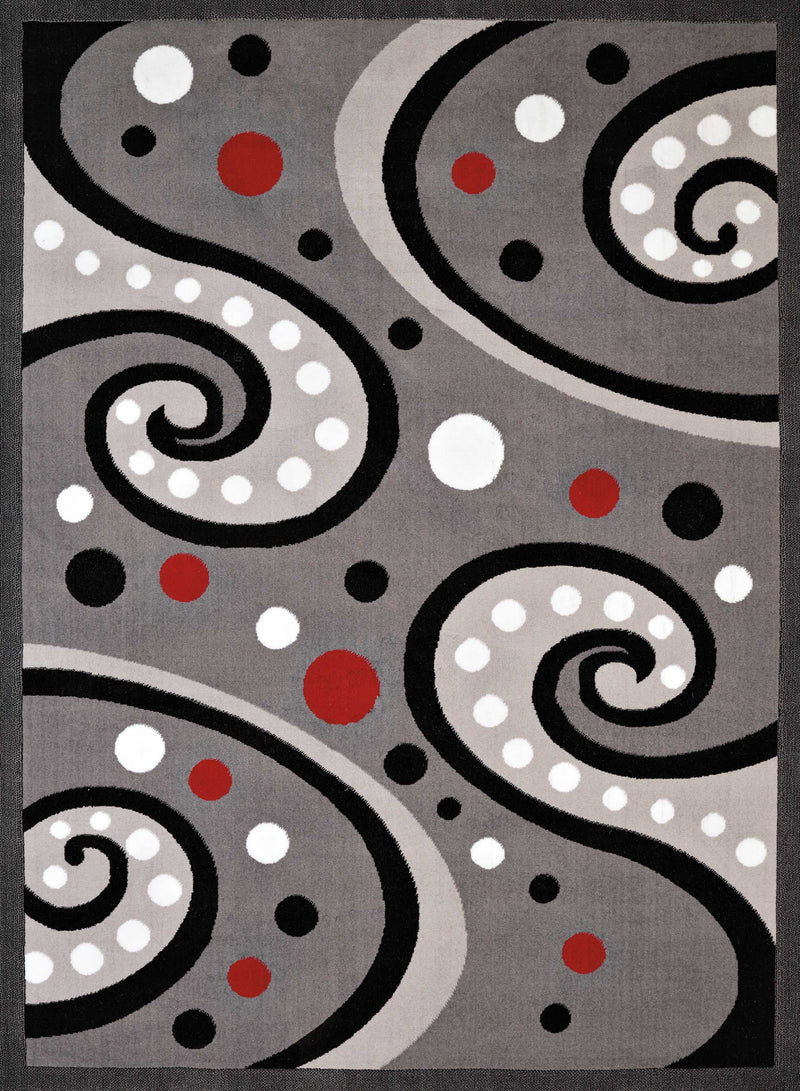 Rugs Floor Rugs 63" x 86" x 0.4" Grey Olefin Area Rug 7655 HomeRoots