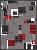 Rugs Floor Rugs 63" x 86" x 0.4" Grey Olefin Area Rug 7703 HomeRoots