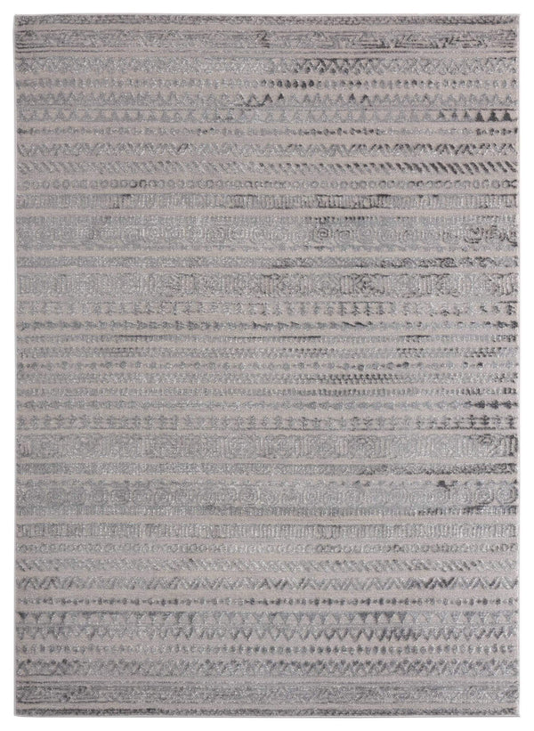 Rugs Floor Rugs 94" x 126" x 0.39" Grey Polyester/Olefin Area Rug 7918 HomeRoots