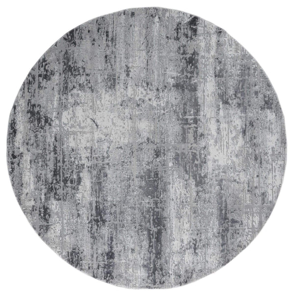 Rugs Floor Rugs - 94" x 94" x 0.39" Grey Polyester/Olefin Round Rug HomeRoots