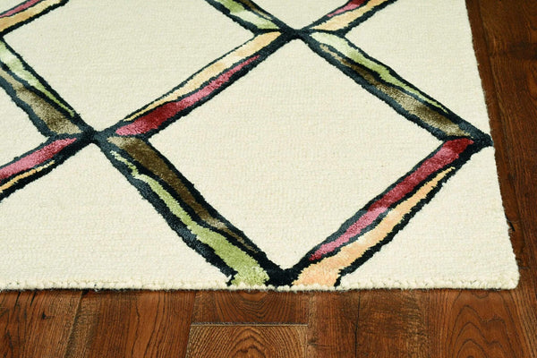 Rugs Gold Area Rugs - 144" X 180" X 0.'5" Cream/Gold Wool / Viscose Rug HomeRoots