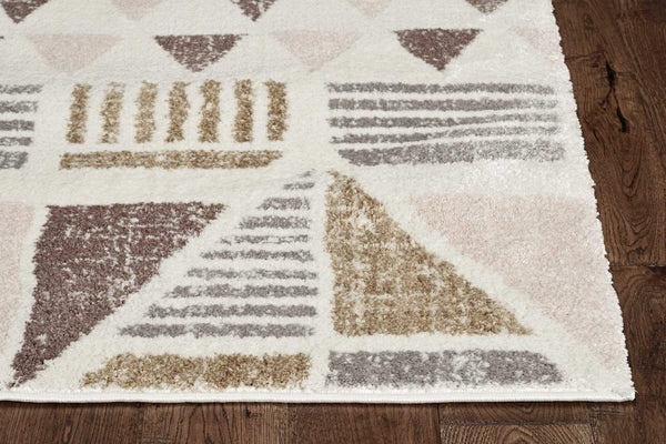 Rugs Gold Area Rugs - 27" X 90" X 0.'75" Ivory/Gold Polyester Rug HomeRoots