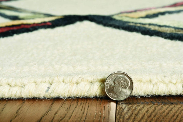 Rugs Gold Area Rugs - 27" X 96" X 0.'5" Cream/Gold Wool / Viscose Rug HomeRoots