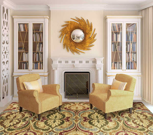 Rugs Gold Area Rugs - 47" X 63" X 0.'5" Gold Polypropylene Rug HomeRoots