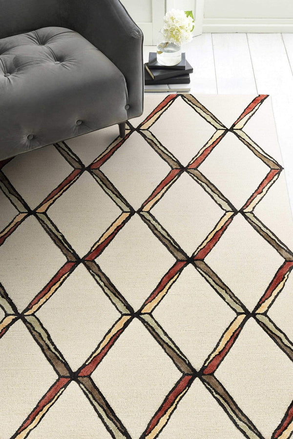 Rugs Gold Area Rugs - 60" X 84" X 0.'5" Cream/Gold Wool / Viscose Rug HomeRoots