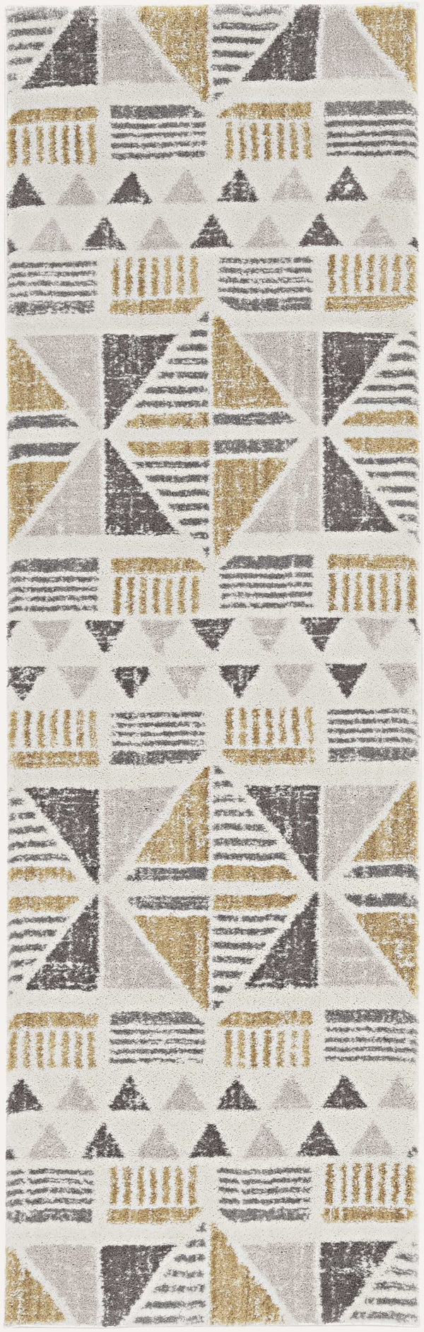 Rugs Gold Area Rugs - 63" X 91" X 0.'75" Ivory/Gold Polyester Rug HomeRoots