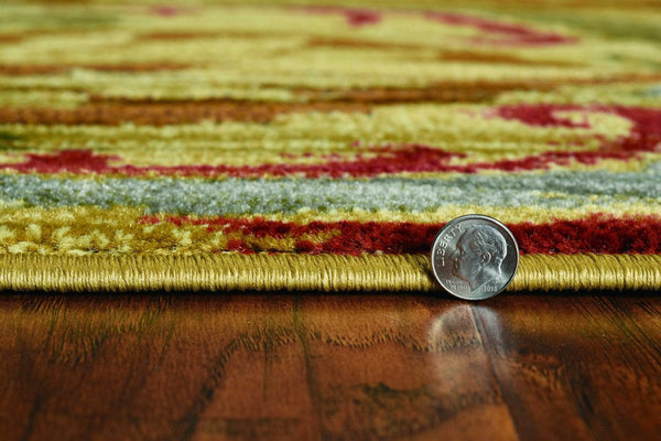 Rugs Gold Area Rugs - 94" X 118" X 0.'5" Gold Polypropylene Rug HomeRoots