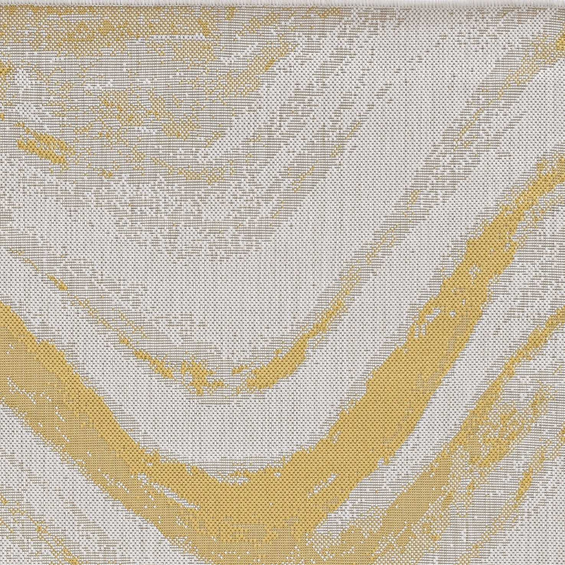 Rugs Gold Area Rugs - 94" X 130" X 0.'25" Ivory/Gold Polypropylene Rug HomeRoots