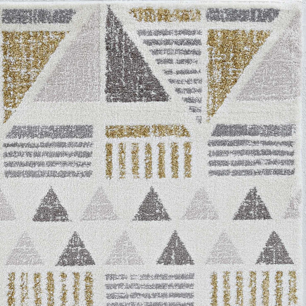 Rugs Gold Area Rugs - 94" X 130" X 0.'75" Ivory/Gold Polyester Rug HomeRoots