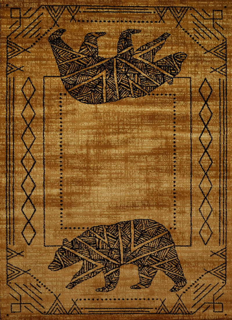 Rugs Gold Rug - 94" x 126" x 0.4" Gold Polypropylene Oversize Rug HomeRoots