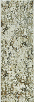 Rugs Gold Rug - 94" X 134" X 0.'25" Ivory/Gold Polypropylene / Viscose Rug HomeRoots