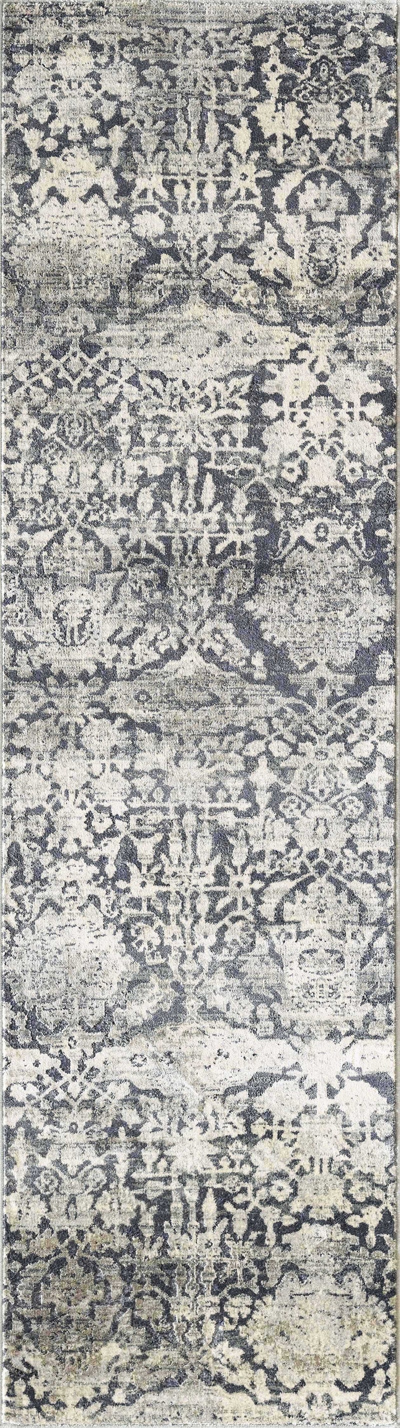 Rugs Gray Area Rug 105" X 156" X 0.'25" Grey Polyester / Viscose Rug 5118 HomeRoots