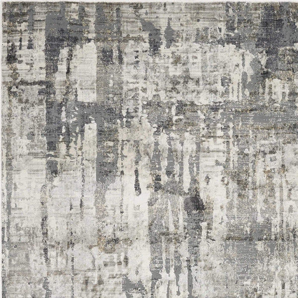 Rugs Gray Area Rug - 105" X 156" X 0.'25" Grey Polyester / Viscose Rug HomeRoots