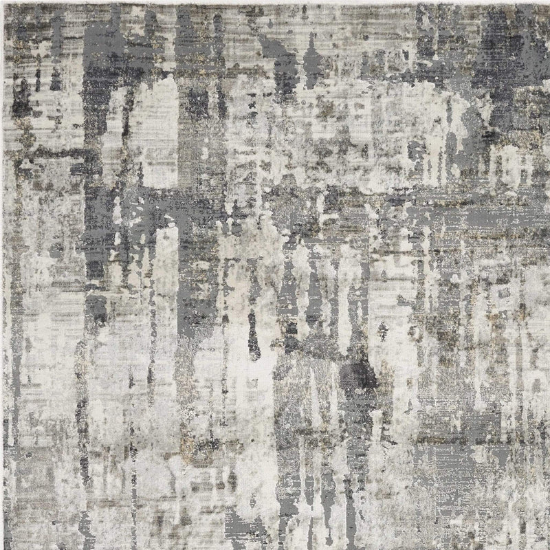 Rugs Gray Area Rug - 105" X 156" X 0.'25" Grey Polyester / Viscose Rug HomeRoots