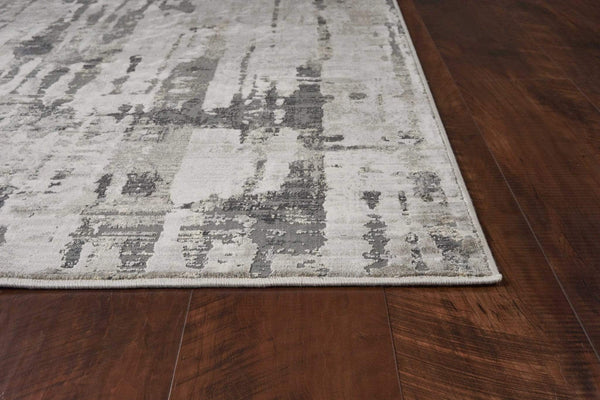 Rugs Gray Area Rug - 26" X 90" X 0.'25" Grey Polyester / Viscose Rug HomeRoots
