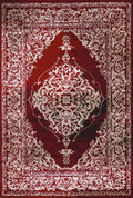 Rugs Gray Area Rug - 31" x 47" x 0.43" Red Polypropylene/Polyester Mat Rug HomeRoots