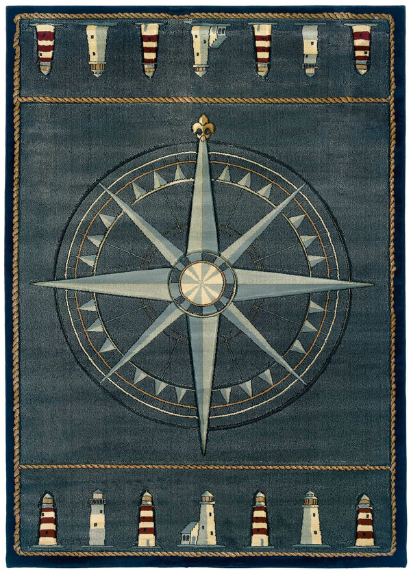 Rugs Gray Area Rug 31" x 50" x 0.47" Smoke Blue Polypropylene Accent Rug 8483 HomeRoots