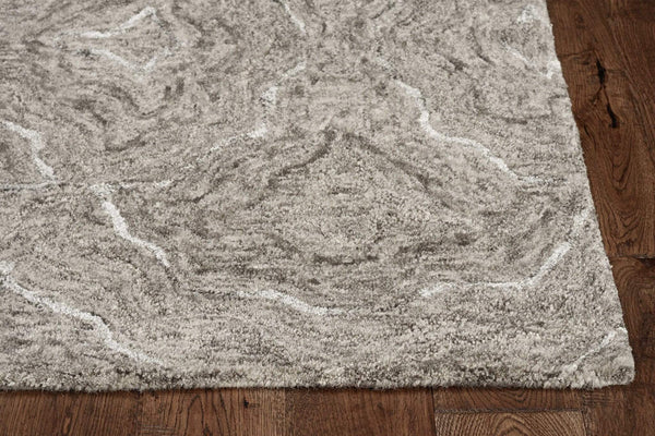Rugs Gray Area Rug - 39" X 63" X 0.'5" Grey Wool / Viscose Rug HomeRoots