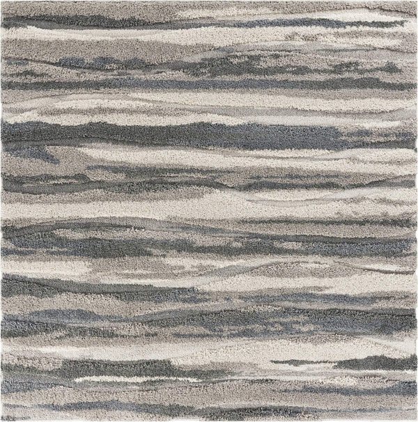 Rugs Gray Area Rug - 78" X 78" X 1" Grey Polypropylene Rug HomeRoots