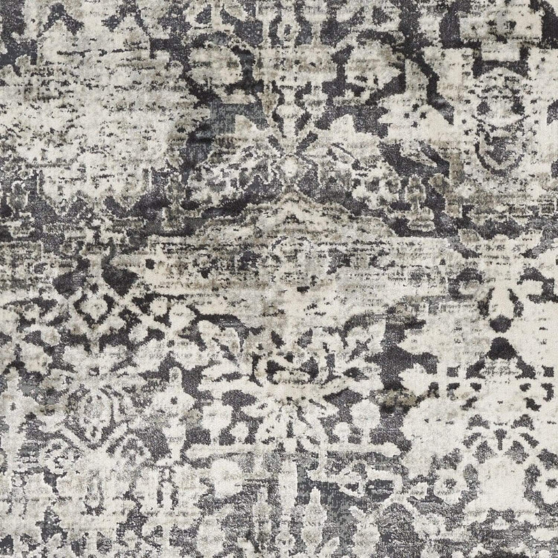 Rugs Gray Area Rug - 91" X 91" X 0.'25" Grey Polyester / Viscose Rug HomeRoots