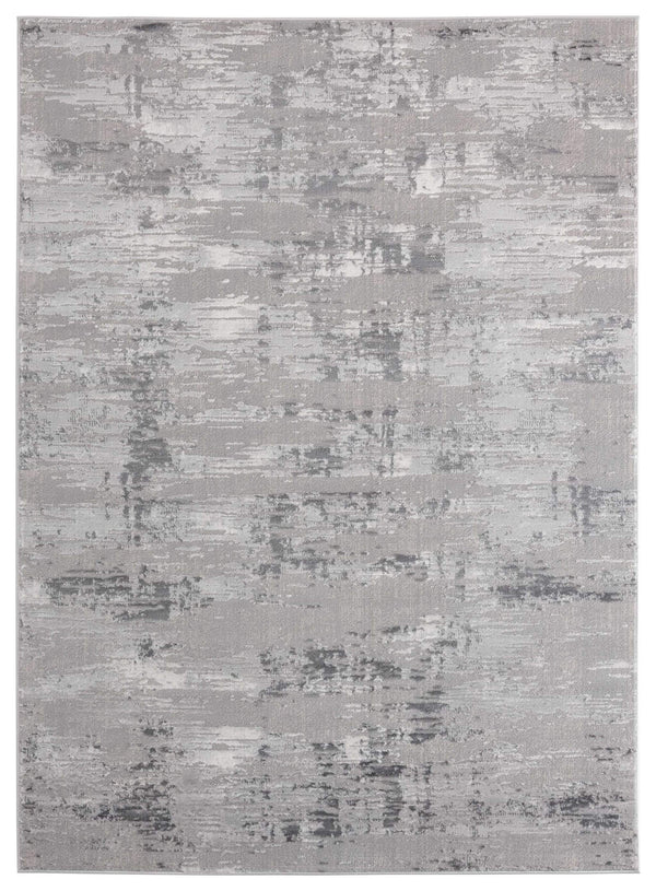 Rugs Gray Area Rug 94" x 126" x 0.39" Grey Polyester/Olefin Area Rug 7960 HomeRoots