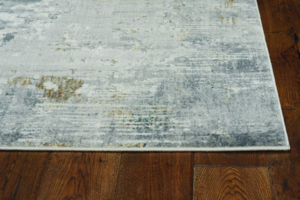 Rugs Gray Rug - 26" X 83" X 0.'25" Grey Polypropylene & Polyester Rug HomeRoots