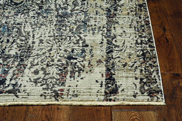 Rugs Gray Rug - 27" X 91" X 0.'25" Grey Polyester Rug HomeRoots