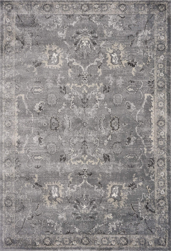 Rugs Gray Rug 3'3" x 4'11" Polypropylene Grey Area Rug 3871 HomeRoots