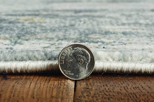 Rugs Gray Rug - 39" X 55" X 0.'25" Grey Polypropylene & Polyester Rug HomeRoots