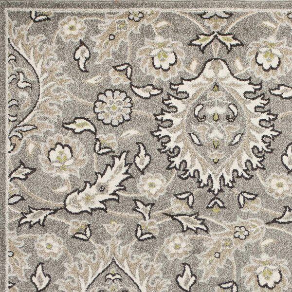 Rugs Gray Rug - 6'7" x 9'6" UV-treated Polypropylene Grey Area Rug HomeRoots