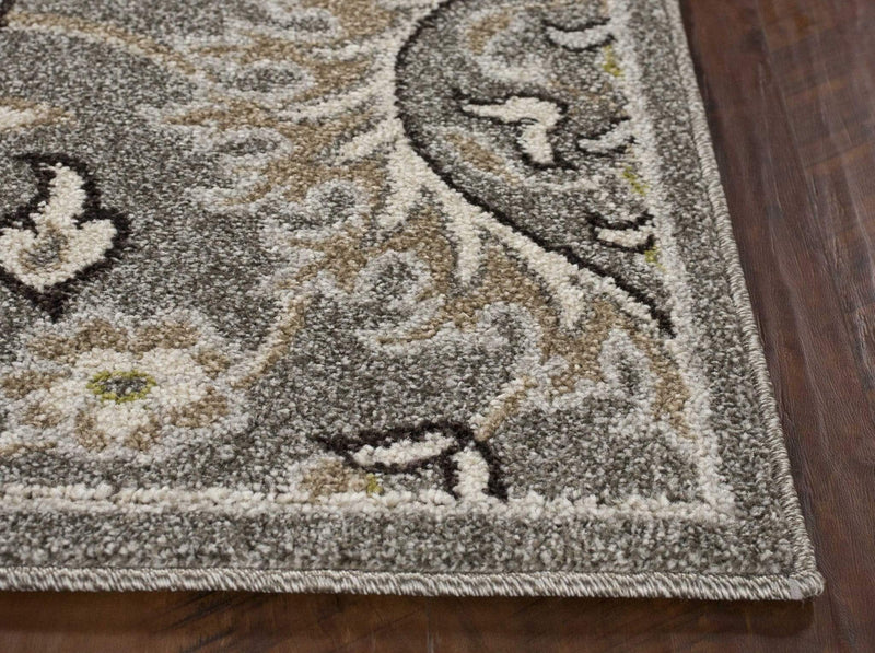 Rugs Gray Rug - 6'7" x 9'6" UV-treated Polypropylene Grey Area Rug HomeRoots