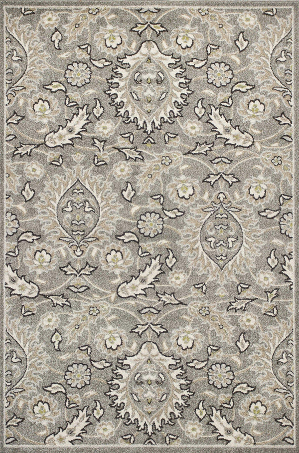 Rugs Gray Rug - 7'7" x 10'10" UV-treated Polypropylene Grey Area Rug HomeRoots