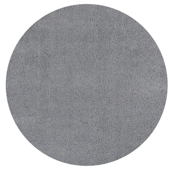Rugs Gray Rug - 8' Round Polyester Grey Area Rug HomeRoots