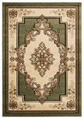 Rugs Green Area Rugs - 22" x 32" x 0.53" Green Olefin/Polypropylene Accent Rug HomeRoots