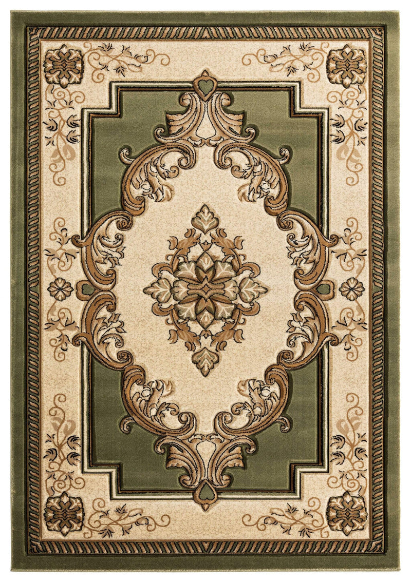 Rugs Green Area Rugs - 22" x 32" x 0.53" Green Olefin/Polypropylene Accent Rug HomeRoots