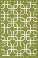 Rugs Green Area Rugs 22" x 36" x 0.47" Apple Green Olefin Accent Rug 6855 HomeRoots