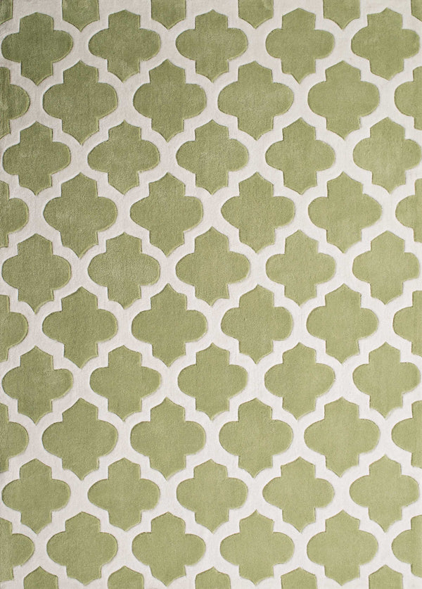 Rugs Green Area Rugs - 63" x 86" x 0.47" Green Polyester Area Rug HomeRoots
