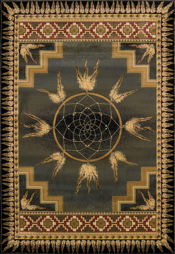 Rugs Green Area Rugs 63" x 90" x 0.45" Green Polypropylene Area Rug 9335 HomeRoots