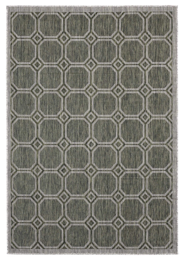 Rugs Green Area Rugs 94" x 126" x 0.04" Green Polypropylene Oversize Rug 6924 HomeRoots