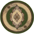 Rugs Green Area Rugs - 94" x 94" x 0.53" Green Olefin/Polypropylene Round Rug HomeRoots