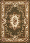 Rugs Green Rug 2'3" x 3'3" Polypropylene Green/Ivory Area Rug 3281 HomeRoots
